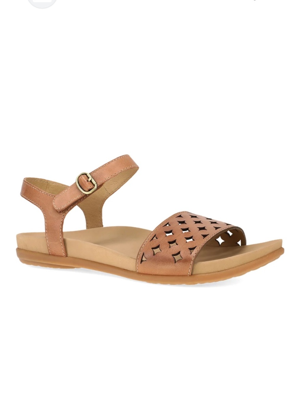 Dansko Jodie Tan Leather Cutout Ankle-Strap Comfortable Sandals Size 40